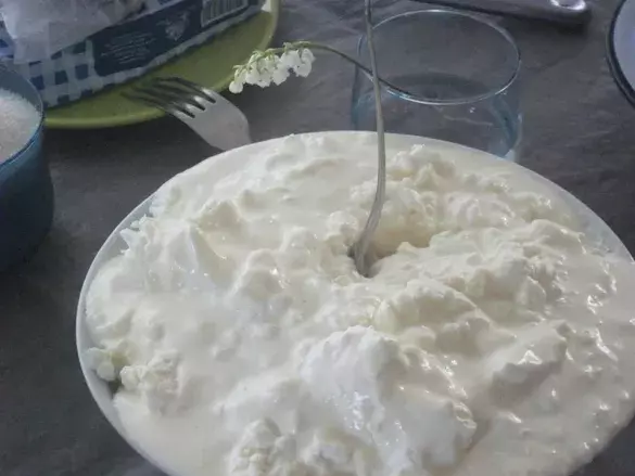 Большая порция творога с кефиром