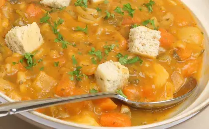 Суп из брюквы с картофелем и ячневой крупой