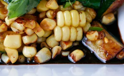 Утка под кукурузно-молочным соусом