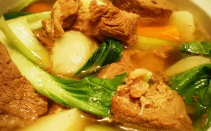 Ужин с отварной говядиной