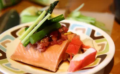 Красная рыба в имбирном соусе