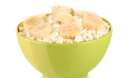 Творог зерненый 5% жирности с бананом