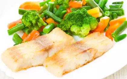 Филе судака с овощами