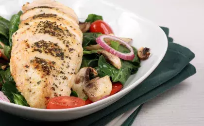 Курица со шпинатом