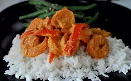 Креветки с рисом